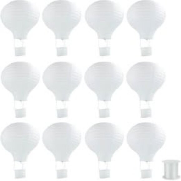 Set of 12 White Paper Lanterns – New & Sealed - Picture 5 of 5